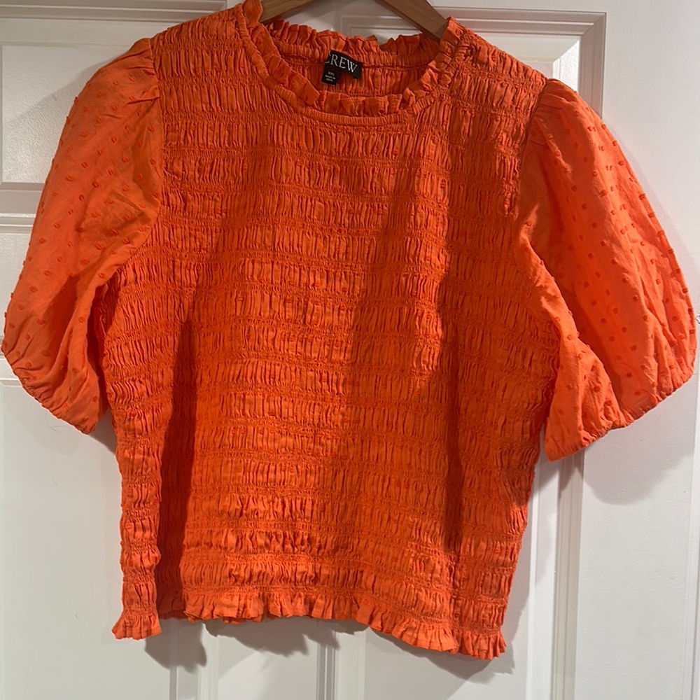 J. Crew Women's Orange Smocked Top